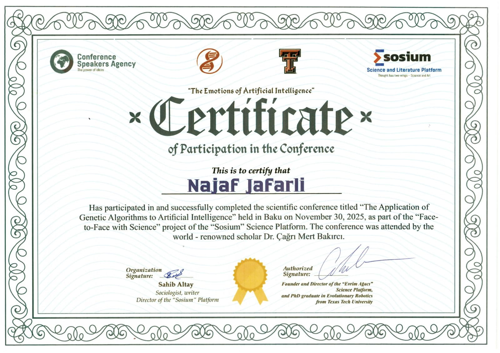Conference Certificate