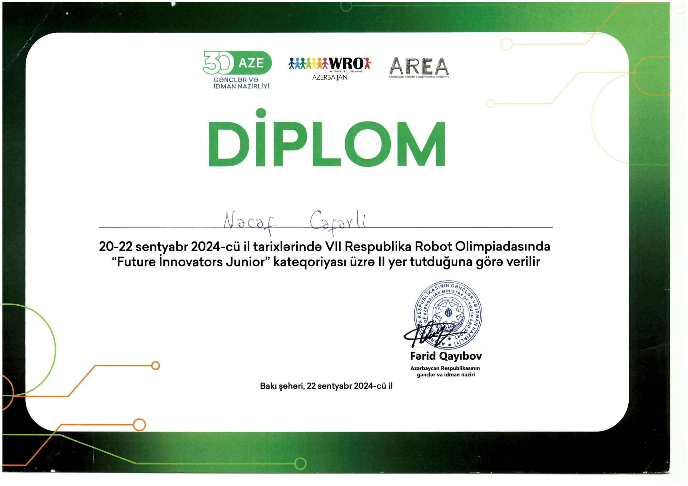 2nd Place — Future Innovators Junior Category