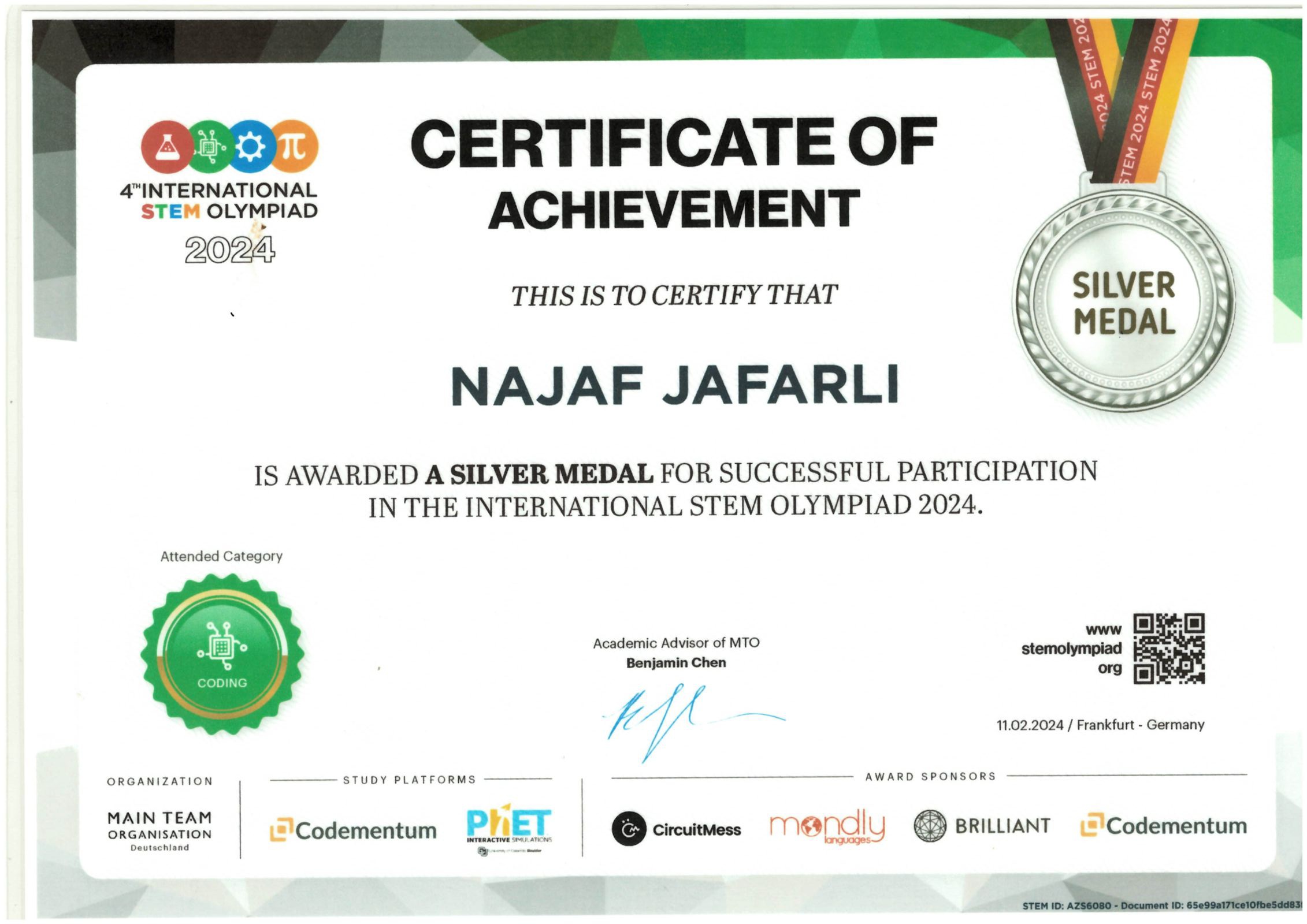Silver Medal — Coding